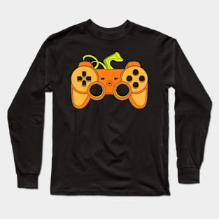 Halloween Gamer Pumpkin Mens Video Gamer Long Sleeve T-Shirt